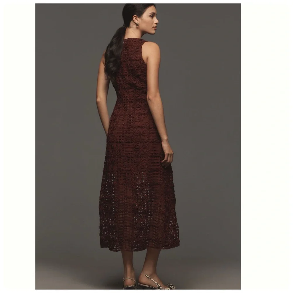 NEW Anthro Endless Rose Sleeveless Textured lace fabrication Midi Dress XL - Picture 4 of 11